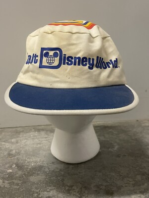 Vintage 80s Walt Disney World Mickey Mouse Rainbow Adult Painters Hat-image