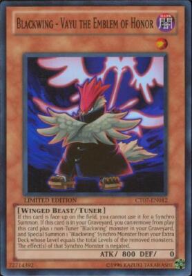 Yugioh! MP Blackwing - Vayu the Emblem of Honor - CT07-EN012 - Super Rare - Limi-image