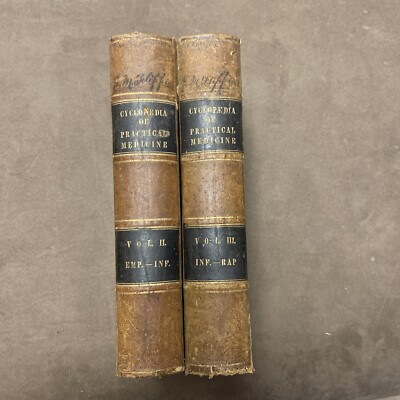 Cyclopedia of Practical Medicine 1854 vol 2 & 3 leatherbound Emp-Inf and Inf-Rap-image