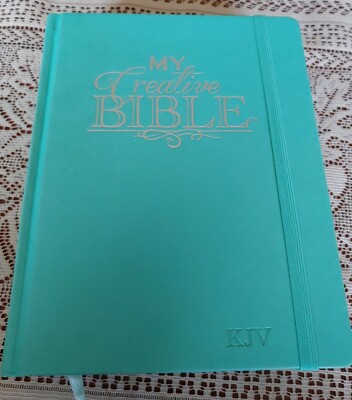 Bible Aqua Leather Imitation Hardcover Creative Study Journaling Book 1410 Pages-image