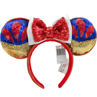 DisneyParks Snow White Ears Sparkle Sequins Minnie Mouse Bow Headband Ears-image