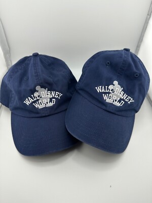 Walt Disney World Cap Hat Adjustable Embroidered Logo Unisex Lot Of 2-image
