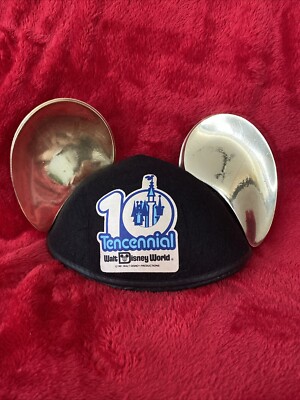 Walt Disney World 10th  Anniversary Mickey Ears Felt Hat Good Condition-image