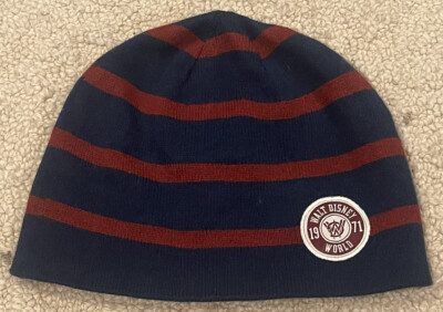 Disney Parks Walt Disney World 1971 Logo Beanie Winter Hat Adult Navy NWOT CLEAN-image