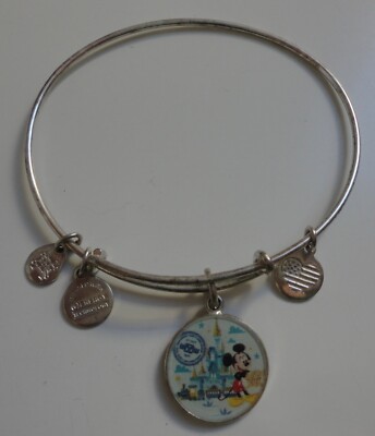 Alex and Ani Walt Disney World Castle Mickey Mouse Silver Bangle Bracelet 2018-image