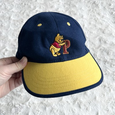 Vtg Winnie the Pooh Hat Cap Toddler OS Navy Yellow Walt Disney World Adjustable-image