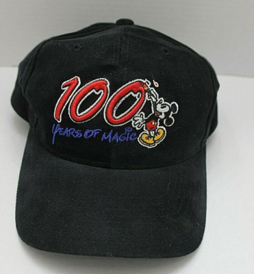 Walt Disney World Adjustable Black Hat Embroidered 100 Yrs Of Magic Mickey Mouse-image