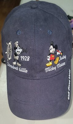 Walt Disney World Mickey Mouse Through The Years Strapback Hat Cap Blue Logo-image