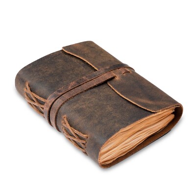 Leather Bound Journal 220 Pages - Vintage Blank Paper Diary for Writing, Drawing-image