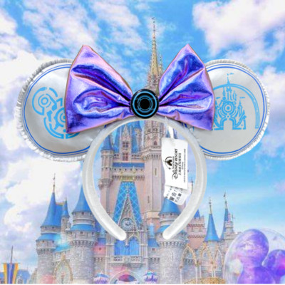 Disney-Park TRON Lightcycle Power Run Headband Blue Minnie Mouse Ears US-image