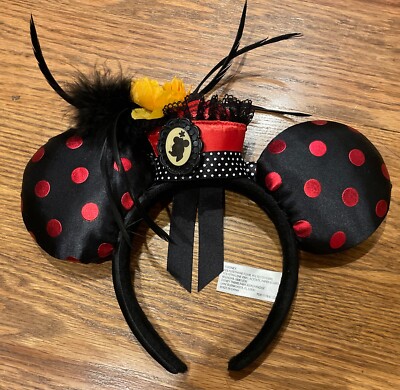 DISNEY PARKS MINNIE MOUSE EARS DAPPER Day Cameo POLKA DOT HEADBAND Hat-image