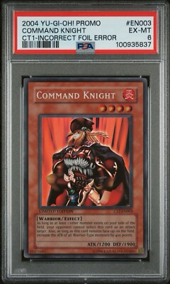 2004 Yu-Gi-Oh! Command Knight CT1 Limited Edition Secret PSA 6 MISPRINT FOIL-image