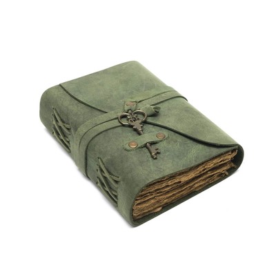 Vintage Leather Journal - Antique Handmade Deckle Edge Vintage Paper Leather ...-image