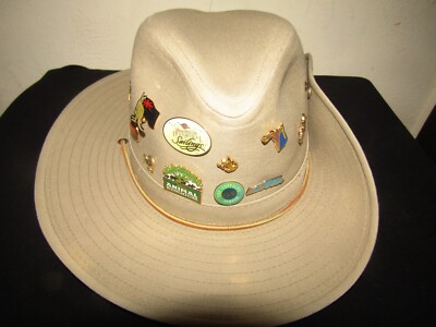 Walt Disney World Snap Safari Hat with 14 Pins Khaki size medium-image