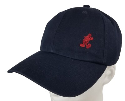 Walt Disney World Red Mickey Mouse Logo Navy Blue Hat Cap Adjustable Strapback-image