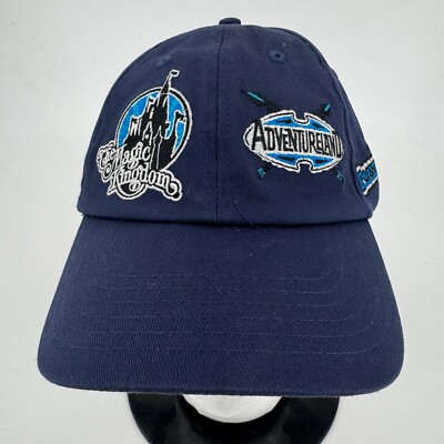 Walt Disney World Magic Kingdom Patch of each Land Blue Adult Strapback Hat Cap-image