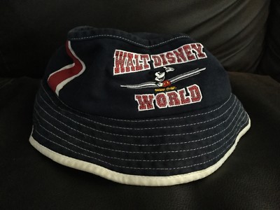 Walt Disney World bucket hat Mickey Mouse blue red cap h48-image