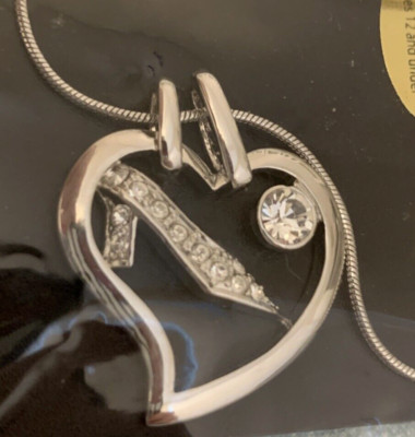 Walt Disney World Swarovski Crystal Cinderella Shoe Heart Necklace Arribas-image