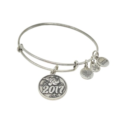 Disney Parks Alex and Ani Mickey Mouse Sorcerer 2017 Silver Bracelet Retired-image