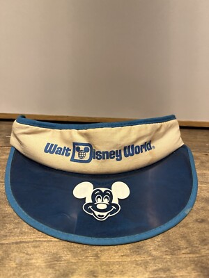 Walt Disney World Vintage Mickey Mouse Clear Blue Vinyl Sunvisor Visor Hat-image
