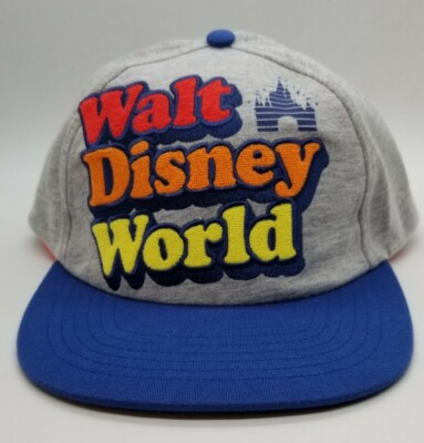 Disney Parks - Walt Disney World Retro Logo Embroidered Adult GRAY Cap Hat NEW -image