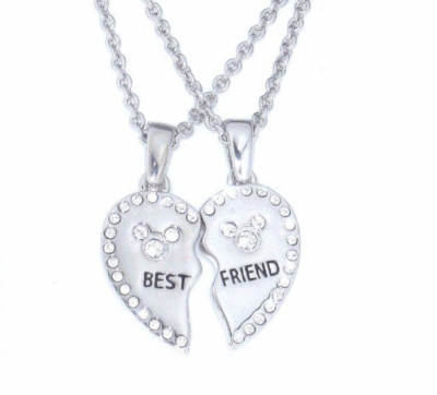 Disney Park Arribas Best Friends 2 Necklaces Mickey Heart Crystals by Swarovski-image