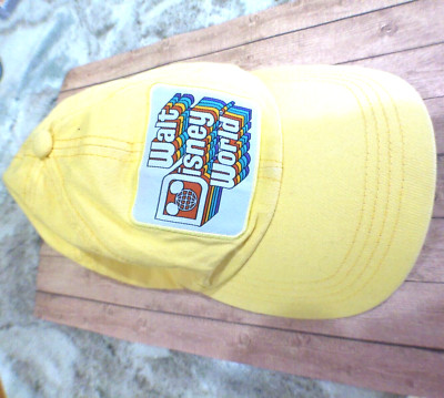Disney Parks Walt Disney World Retro Yellow Adjustable Cap Hat Size Unisex Adult-image