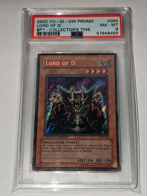 2002 Yu-Gi-Oh! PROMO COLLECTOR'S TINS SECRET RARE LORD OF D. BPT-004 PSA 8-image