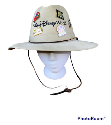 Authentic Walt Disney World Safari Hat Mickey Mouse W/ Pins-image