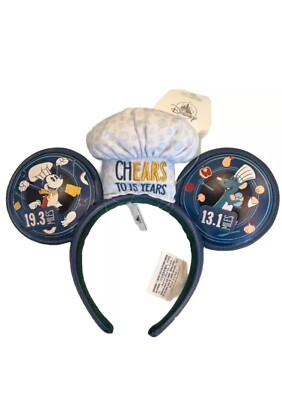 New 2024 Disney World RunDisney Wine & Dine Remy Mickey Chef Hat Ear Headband-image