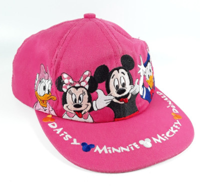 Vintage Walt Disney World 1990's Pink Youth Snapback Hat/Cap Made In The USA-image