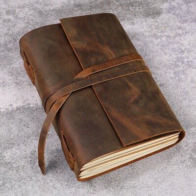 Personalized Leather Bound Journal Writing Notebook A5 Size 600 blank Pages-image
