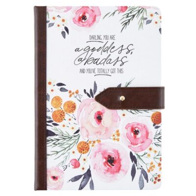 Vegan Leather Bound Linen Journal with Strap Closure, 6 x 8 In, Darling - 4 Pack-image