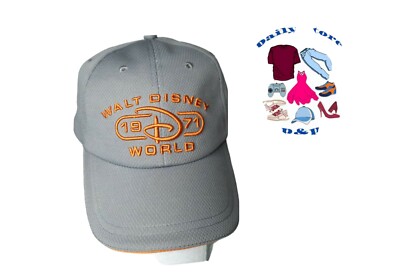 Walt Disney World Cap Size Adults Grey/ Orange 1971 Pre-Owned Excellent Cond.-image