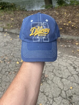 Disney Hat Parks Walt Disney World Blue Yellow Gold Embroidery Adjustable Denim -image