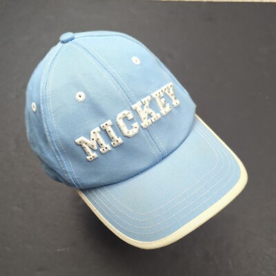 Walt Disney World Mickey Bling Hat One Size Adjustable Baby Blue Embroidered-image