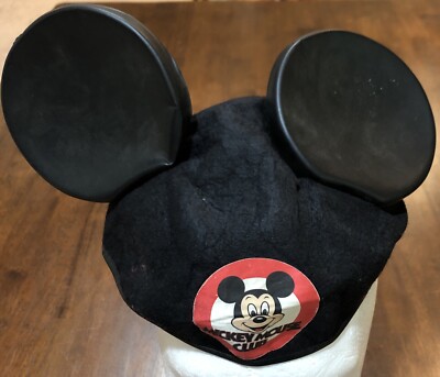Vintage Mickey Mouse Club Logo Felt Wool Hat w/ Plastic Ears Walt Disney-image