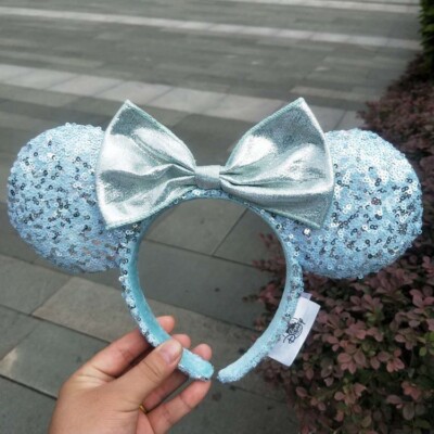 Disney Parks Blue Exclusive Frozen Arendelle Aqua 2020 Minnie Ears Headband US-image