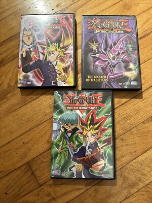 Lot of 3 Yu-Gi-Oh! Anime DVDs Vol #1 & 2 + Battle City Duels-image
