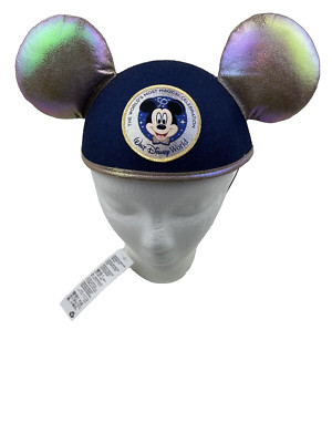 NEW Walt Disney World 50th Celebration Mickey Mouse Ear Hat Cap Iridescent-image