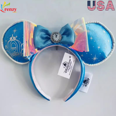 Disney Parks Cinderella Carriage Midnight Clock Minnie Mouse Ears Headband-image