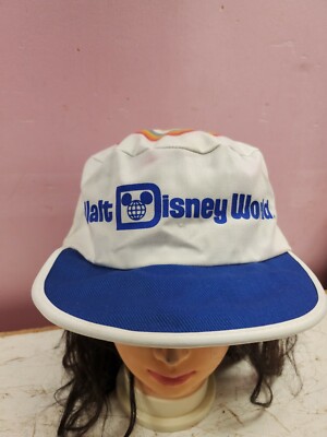 VTG Walt Disney World Painters HAT Cap Mickey Mouse Rainbow Authentic Flat Bill-image