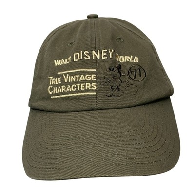 Walt Disney World True Vintage Characters Adjustable Baseball Cap Hat Gray Green-image