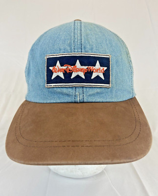 Walt Disney World Baseball Cap Buckleback Hat Embroidered Logo Leather Strap-image
