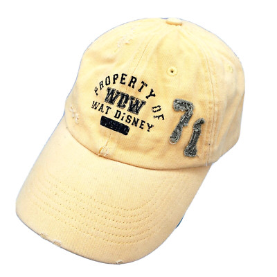 Walt Disney World 71 Distressed Yellow Disney Parks Baseball Cap Hat Adjustable-image