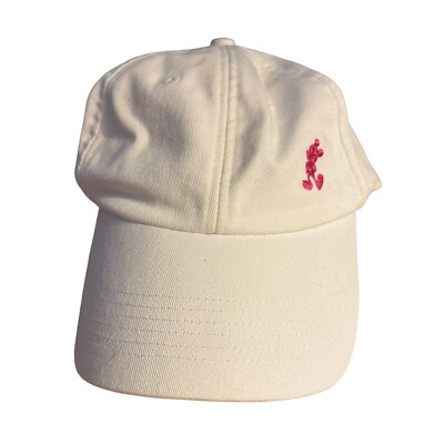 White & Pink Embroidered Mickey Mouse Adjustable  Cotton Hat - Walt Disney World-image