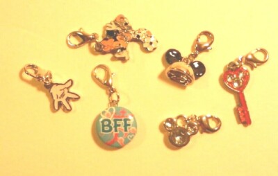 DISNEY CHARMS LOT OF 6 CHARMS FOR BRACELET FROM DISNEY RESORTS WITH BOX-image