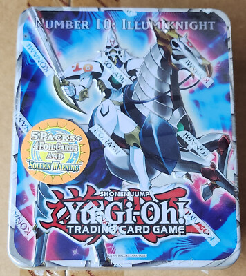 2011 YUGIOH NUMBER 10 ILLUMIKNIGHT COLLECTOR'S TIN FACTORY SEALED (5 BOOSTERS)-image