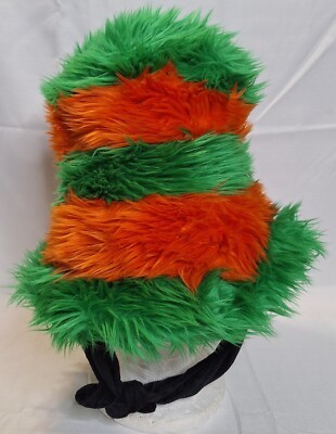 Vintage Walt Disney World Goofy Ears Top Hat Fury Green Orange Stripes Adult -image