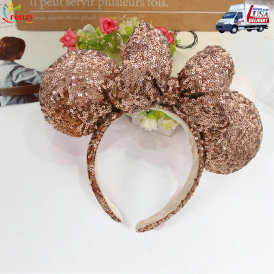 US Disney Parks Ears Ribbon Sequin Brown Tokyo Minnie Mouse limited Headband 🎉-image